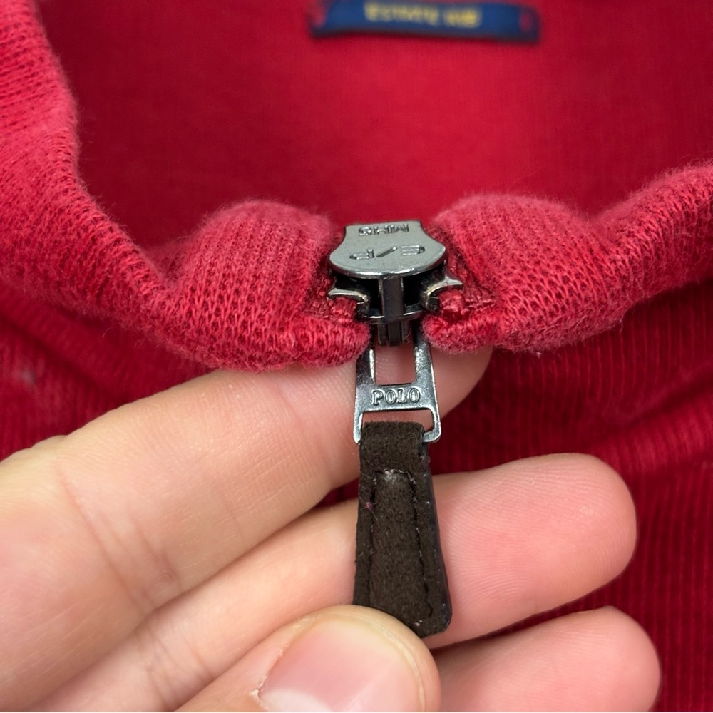 Polo Ralph Lauren Estate Rib Half Zip Pullover Sweater Size XXL Red - Picture 5 of 9